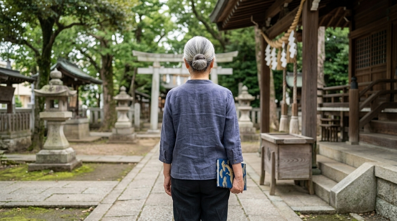 御朱印の魅力や集める理由を知るため、落ち着いた部屋で御朱印帳を見比べて楽しむ女性の様子
