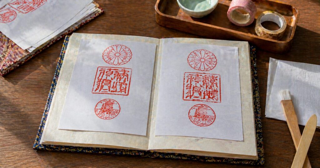 御朱印を見開きで貼る手順のポイント
