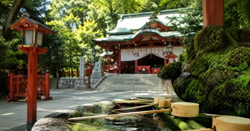 来宮神社の御朱印に関する評判や授与情報を落ち着いた雰囲気で伝える神社参拝イメージ